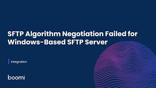 Integration - SFTP Algorithm Negotiation Failed for Windows-Based SFTP Server