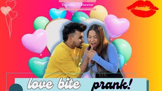 Love bite prank on my boyfriend 🙈❤️ #youtube #love #couple