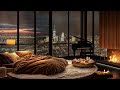 Rainy Night Jazz ⛈ Cozy Bedroom with Relaxing Jazz Saxophone Music & Rain Sounds for Study & Sleep