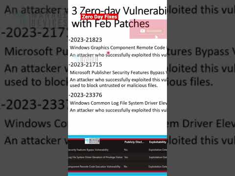 3 zero-day vulnerabilities and fixes with February #msintune #howtomanagedevices #configmgr