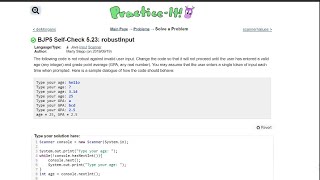 Java Practice It || 5.23 robustInput || Scanner, input, while loop, debugging, ! operator