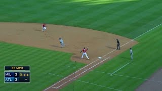 MIL@ATL: Avilan throws one pitch, gets out of jam