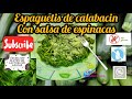 Espaguetis de calabacín con salsa de espinacas