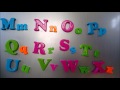 learning the alphabet with magnetic letters