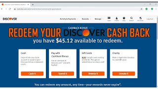 How to redeem your Discover Cash Back | 2021