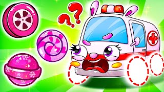 Ambulance Lost Wheel 😱🚑 Where Is My Wheels Song 🚨| Kids Songs \u0026 Nursery Rhymes by Lamba Lamby