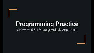 C++ Programming Examples 08-4 Passing Multiple Arguments