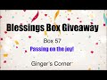 Blessing Box Giveaway 57 / Winner of Blessing Box 56 announced.   #scrapbookingsupplies