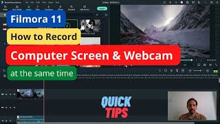 How to record computer screen and camera same time in Filmora 11 | Screen and Webcam recording