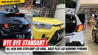 ALL NEW BRIO 2021 MODIF STOPLAMP LED VIRAL, RAIZE PLAT LED 7D PYRAMID DI SINAR GALAKSI VARIASI