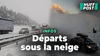 La neige s’invite sur les routes, le trafic perturbé pour les départs en vacances