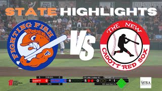 WBA State Finals Game 1 The River Falls Fighting Fish vs The Cadott Red Sox Highlights