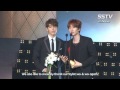 eng sub 150424 super junior donghae u0026 eunhyuk s speech at asia model awards