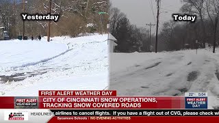 City of Cincinnati snow operations, tracking snow covered roads