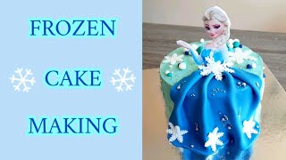Frozen Cake Making | Elsa Cake | Cake Decorations | Fondant Toppers | Samia's Kitchen