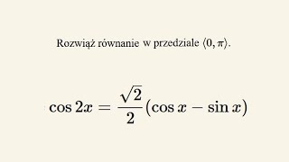 Matura rozszerzona - zadanie 12 - równanie trygonometryczne