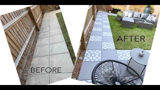 How To Stencil Concrete Garden Paving Slabs | Start To Finish Tutorial