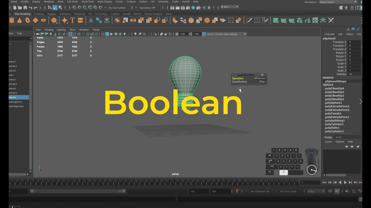 Học Cùng Master Maya - Boolean #maya - YouTube