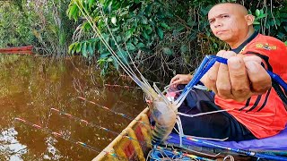 UDANG GALAH BESAR DI ARUS TENANG | MANCING UDANG GALAH SUNGAI KUALAN