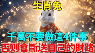 早知道早受益！生肖兔！2025年千萬不要做這4件事！否则會斷送自己的財路！這樣做才能财源滚滚！【禅悟】#生肖 #運勢 #風水 #財運#命理