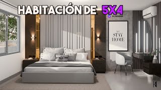 HABITACIÓN DE 5X4 METROS - DISEÑO de INTERIORES - HIBRI2 ARQUITECTOS