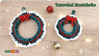 💫 Crochet tutorial 💫 Sub🇪🇸🇬🇧| Ganchillo🎄Corona a crochet🎄 Ganchillo para zurdos