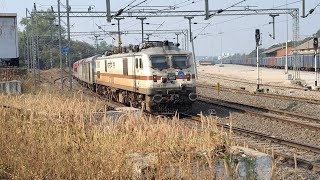 16590 Rani Chennamma Express with WAP 7 depart Sangli Railway station. Indian Railways.