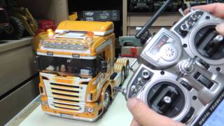 Tamiya Scania R620 +MFC-01+ SMX音效 +砂石尾車 操控方式