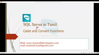 SQL server in Tamil Part 28 - Caste and Convert Functions