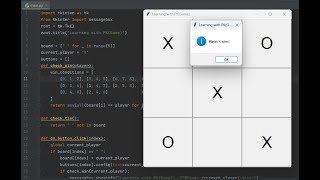 Tic Tac Toe Game Using Python Tkinter | Python | Tkinter | Python Projects | | Vs Code |