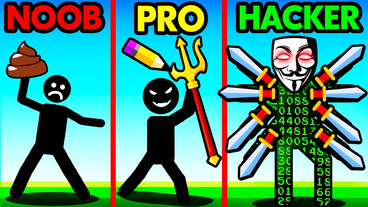 Drawing Noob Vs Pro Vs Hacker Weapon Youtube