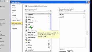 Customizing the Quick Access Toolbar in Microsoft Excel 2010