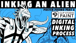 Inking Aliens in Clip Studio Paint - Poster Promo Part 08 - Digital Inking Process