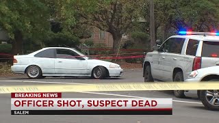 Police: Officer struck by gunfire during foot pursuit in Salem; suspect shot and killed
