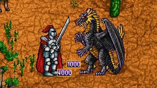 4000 Paladins vs 1000 Black Dragons - Heroes of Might and Magic 2