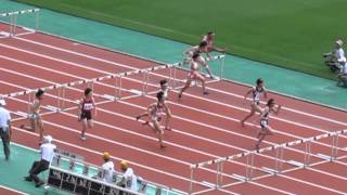 １３年高校総体南九州大会　女子 １００ｍＨ 準決勝1組