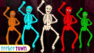 Haunted Five Skeletons Halloween Song | Spooky Scary Skeletons Songs By Teehee Town