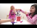 シャワーしますね♪ バービー キラキラヘアサロンへようこそ☆ ごっこ遊び 海外 おもちゃ barbie spackle style hair salon