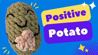 Learn how to crochet the viral Positive Potato! Easy amigurumi tutorial perfect for beginners.