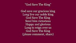 GOD SAVE THE KING National Royal Common Anthem 2022 Lyrics Words Text ...