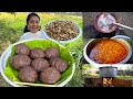 RAGI MUDDE DRY FISH CURRY | ராகி களியும் கருவாட்டு குழம்பு செய்முறை | Kali Karuvattu Kulambu Cooking