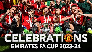 Bruno Fernandes Lifts The FA Cup | Trophy Lift & Full-Time Celebrations 🏆 |  Emirates FA Cup 2023-24