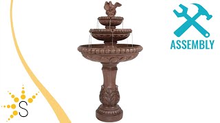 Sunnydaze 3 Tier Dove Pair Outdoor Water Fountain 43 Inch Tall Perfect for Patio - GSI-774