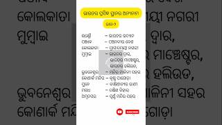 ଭାରତର ପ୍ରସିଦ୍ଧ ସ୍ଥାନର ଅନ୍ୟନାମ//General knowledge//Part-2//India Gk//@TheWorldGk