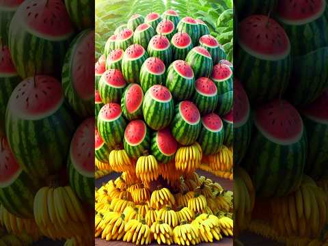 Easy and quick method to plant and grow hybrid fruit trees from watermelon and banana.#Gardening