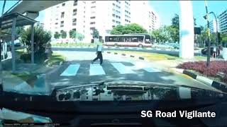 3mar2019  tribecar toyota wish phv #SJR6928X failing to give way to pedestrians at zebra crossing