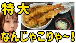 【必見】大き過ぎる海老天そば！！