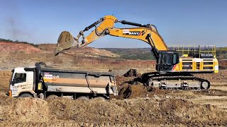 SANY SY750 H Excavator Loading Volvo FMX 440 Truck | Amazing Iron Mining