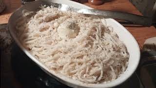 2:17am-Dec 12th-2024/Slow-simmering meat sauce w/angel hair pasta tossed in Parmesan n pepper-OhMan!