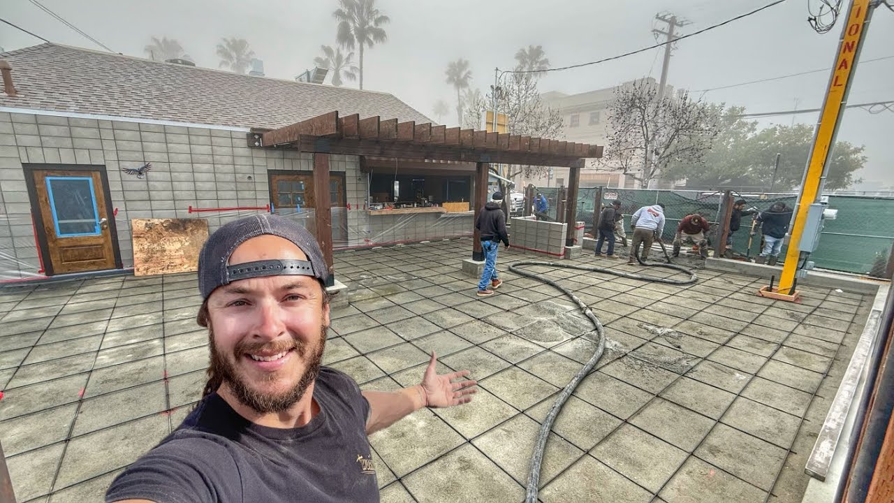 Pouring This Massive Concrete Patio Youtube
